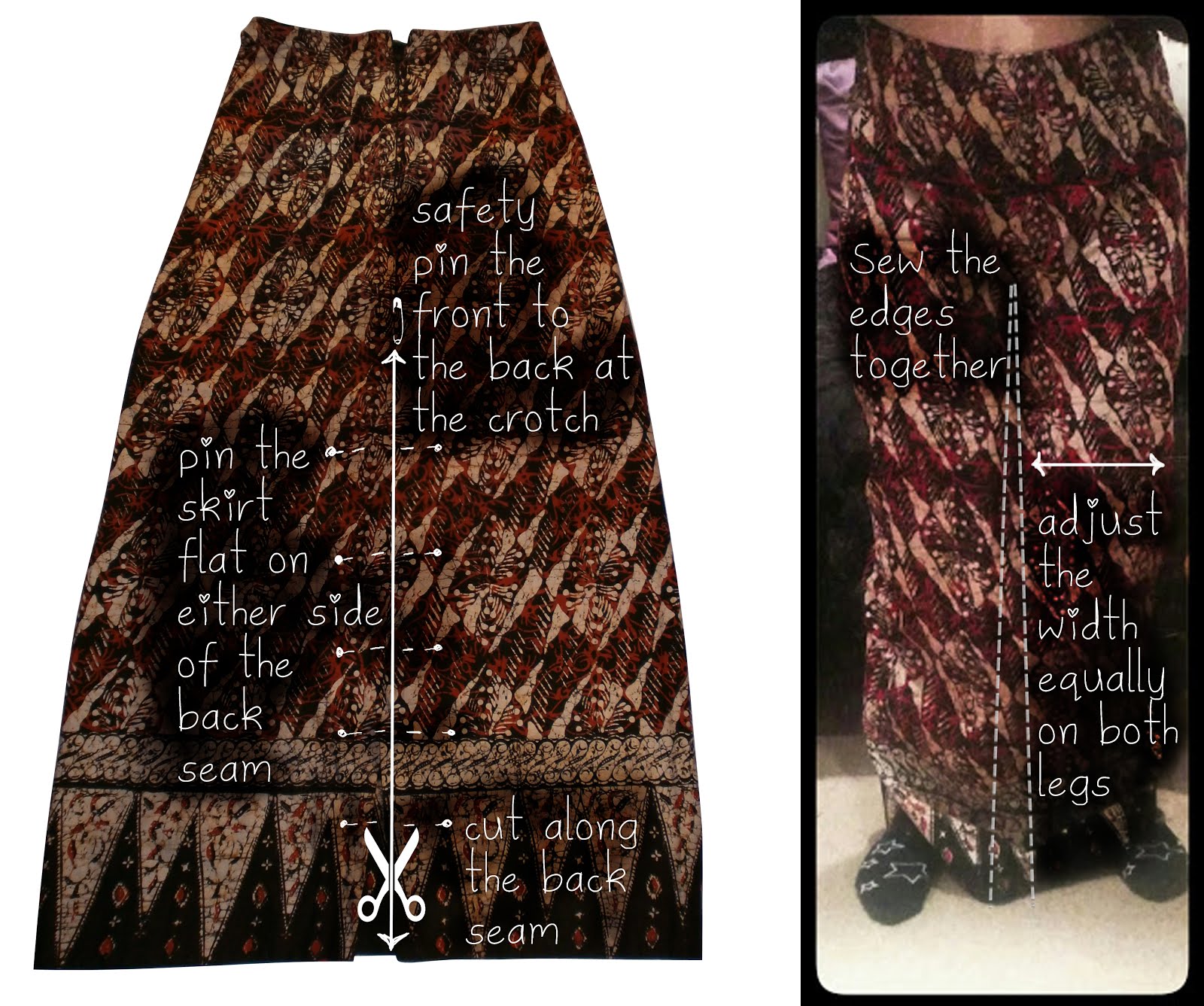 Chic Cheat Convertaskirt how to transform a maxi skirt into trousers