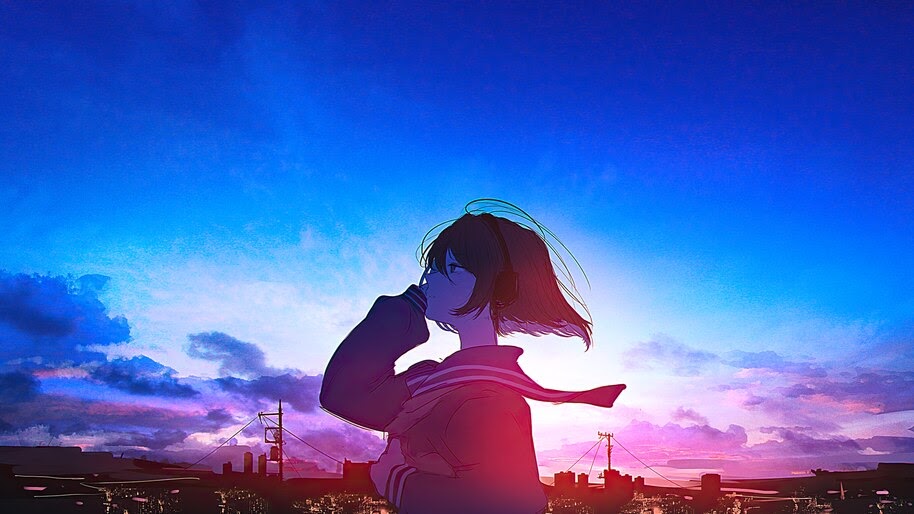 Anime, Girl, Student, Sunrise, 4K, #6.1004