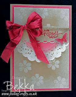 Bloomin' Marvelous Bow Card by Stampin' Up! Demonstrator Bekka Prideaux - check her blog to see how you can get these stamps free until 22 March 2013