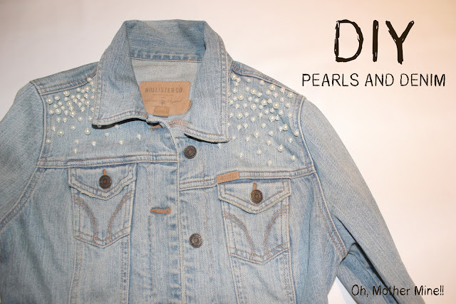 DIY Personalizar chaqueta denim con hombreras de perlas