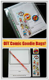 DIY Comic Book Activity Goodie Bags - Great for classrooms  |  www.3Garnets2Sapphires.com