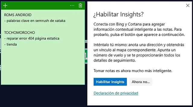 notas rapidas windows 10