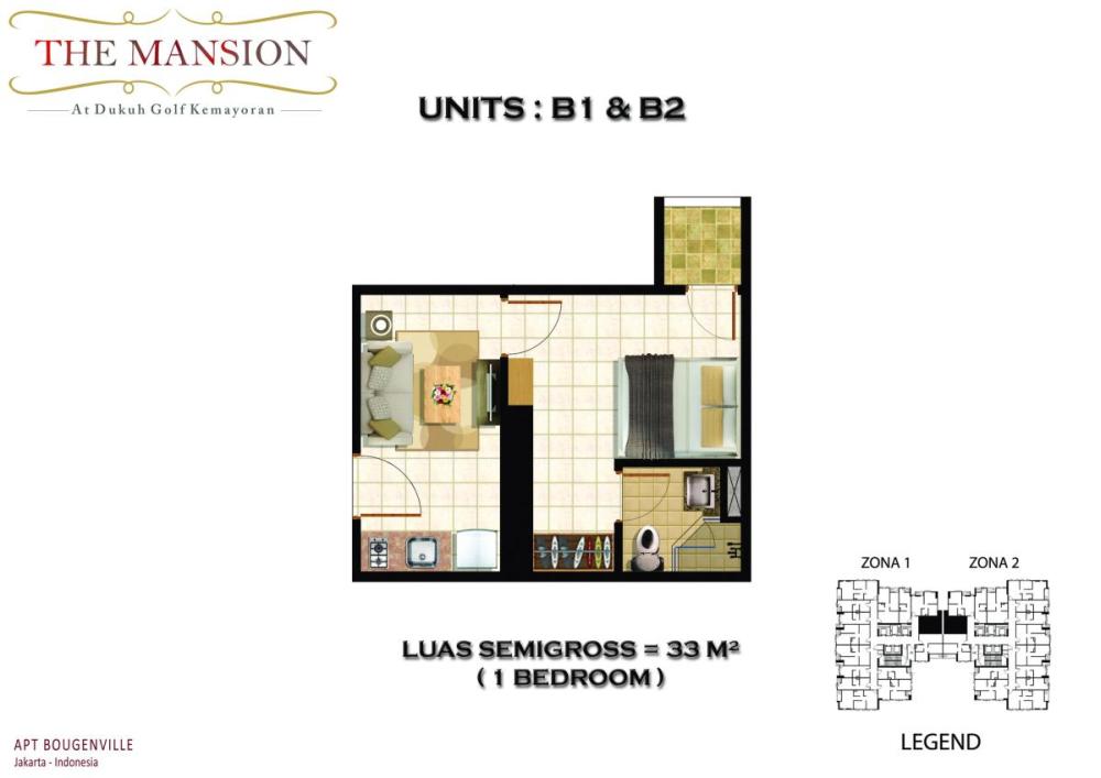 Apartemen The Mansion at Dukuh Golf Kemayoran TIPE UNIT