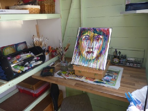 Whoopidooings: Carmen Wing - Where I play. My 6'x5' art shed :)