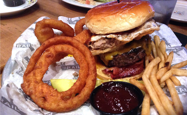the Crouching Tiger, Hidden Bacon burger at @TheRailBurger