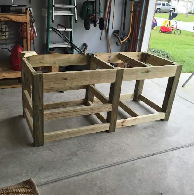 DIY Big Green Egg Table with Concrete Top and Barn Door | The Lowcountry Lady