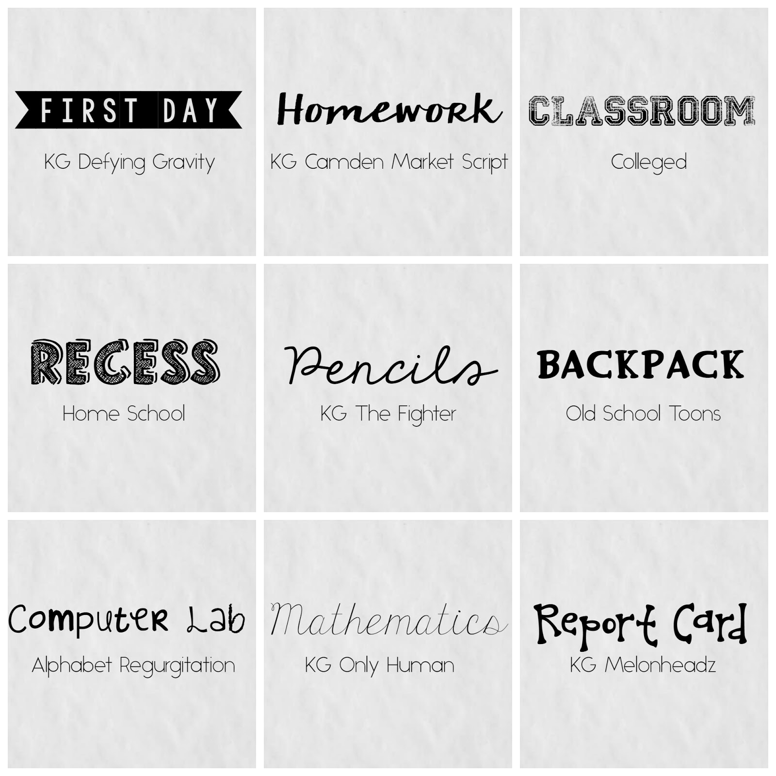 {9 FREE Back to school fonts} HALL AROUND TEXAS