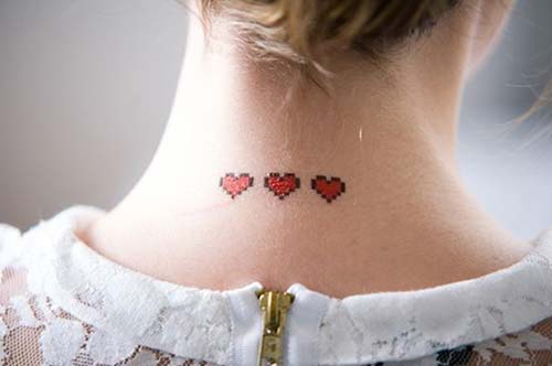 üç kalp dövmesi ense neck three heart tattoo üç kalp dövmesi ense neck three heart tattoo