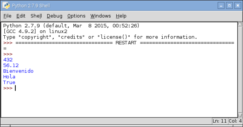 frambuesa-pi: Python I (variables, comando de impresión y comentarios)