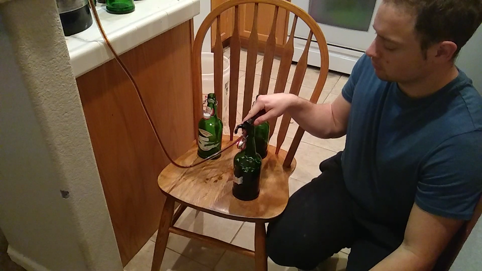 Giving up on the Kegs for now Bottling the Rye Stout from the Keg