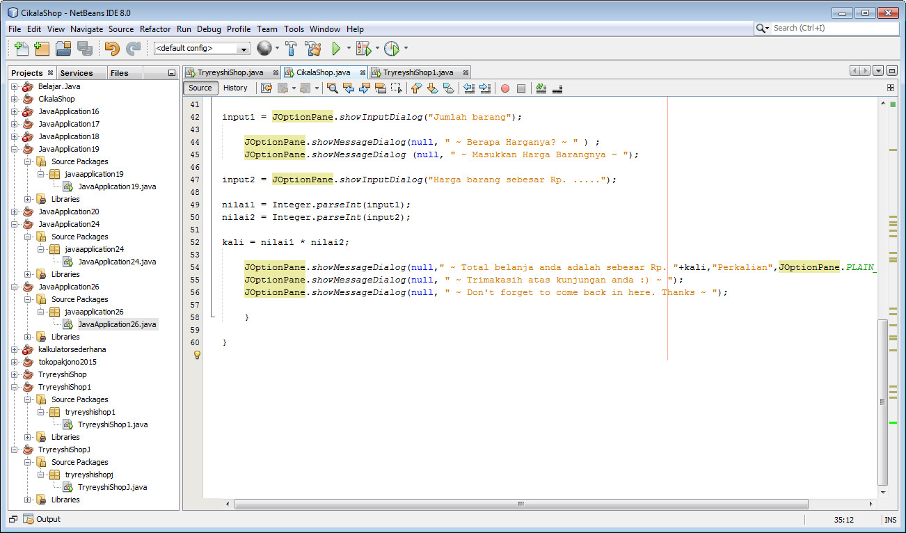 Sika's Idea: Membuat Input dalam NetBeans Menggunakan JOptionPane