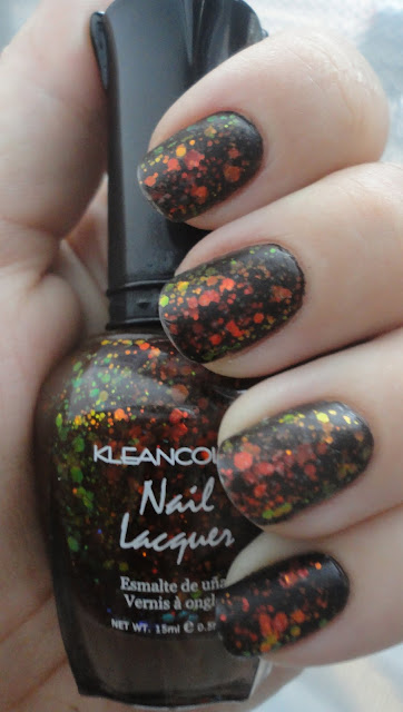 kleancolor chunky black holo swatches and review