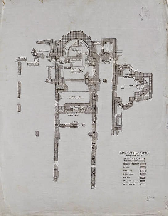 Ρομποτική-Λειτουργική μορφή στο σχέδιο ναού της Χριστιανικής βασιλικής Λεχαίου.