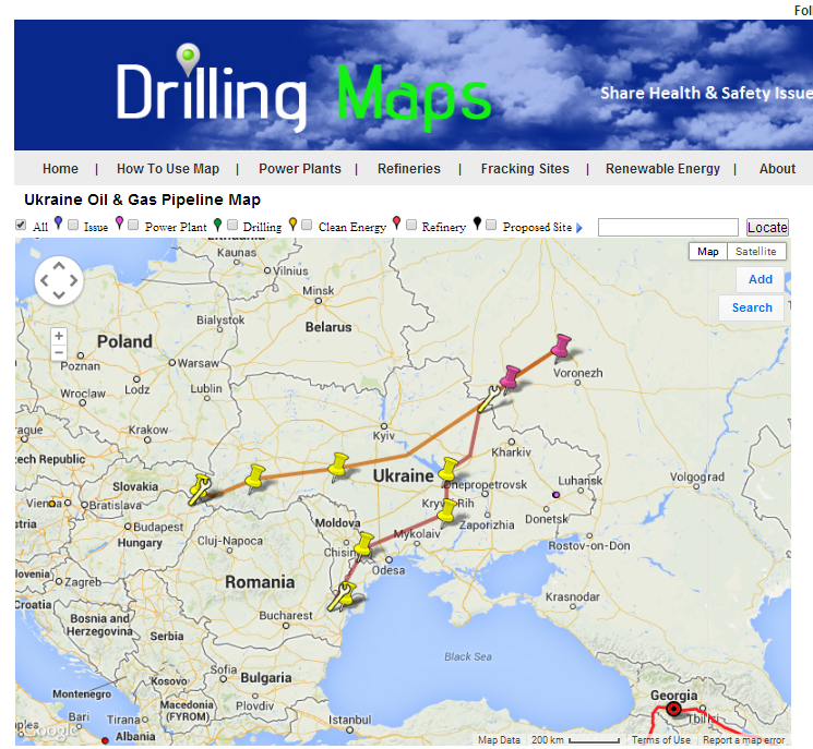 Ukraine Oil & Gas Pipeline Map