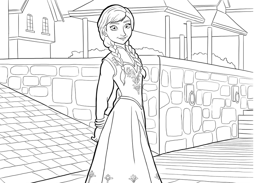 Sketsa mewarnai gambar frozen Dunia Putra Putri