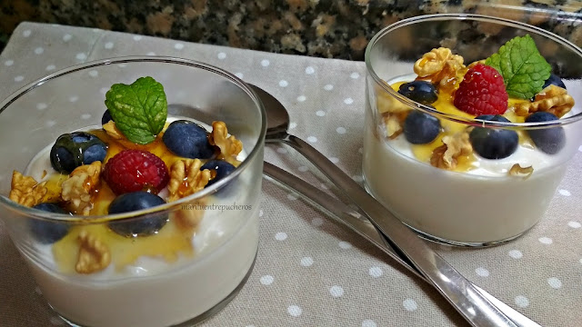 Crema De Requesón Con Yogur Y Frutos Rojos
