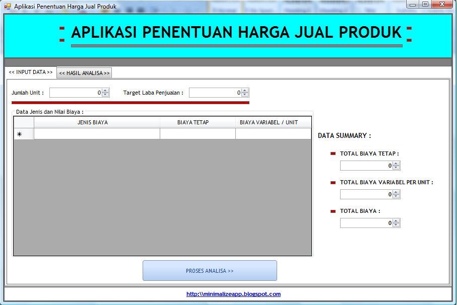 KONSEP APLIKASI PENENTUAN HARGA JUAL PRODUK Z.A.H.I.R.A
