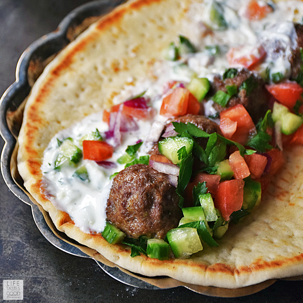Mediterranean Meatball Gyros Sandwich SundaySupper Life Tastes Good