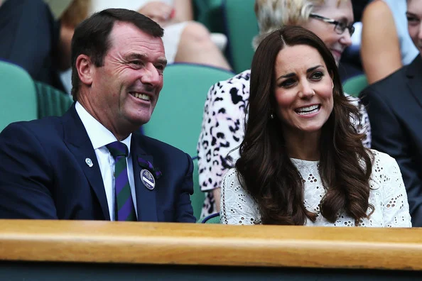 Catherine, Duchess of Cambridge and Prince William attend day nine of the Wimbledon Lawn Tennis Championships at Wimbledon in London