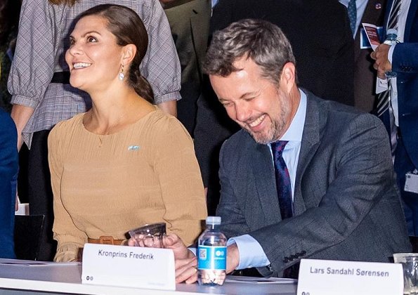 Crown Princess Victoria wore Totême Fanano Pleated Tight Fitted Longsleeve Dress