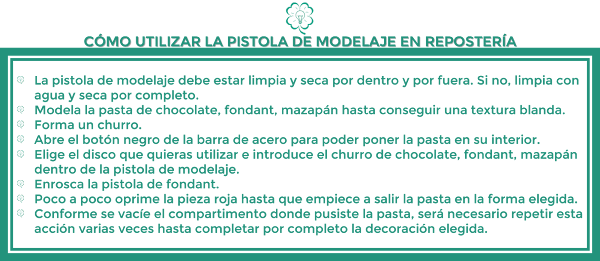 CÓMO UTILIZAR UNA PISTOLA DE MODELAGE EN REPOSTERÍA