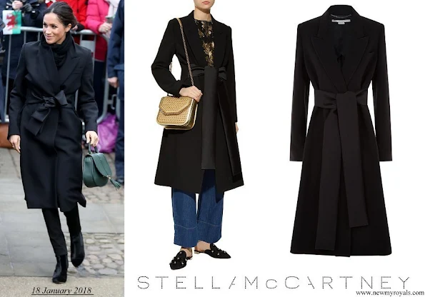 Meghan Markle wore Stella McCartney Tie Detail Coat