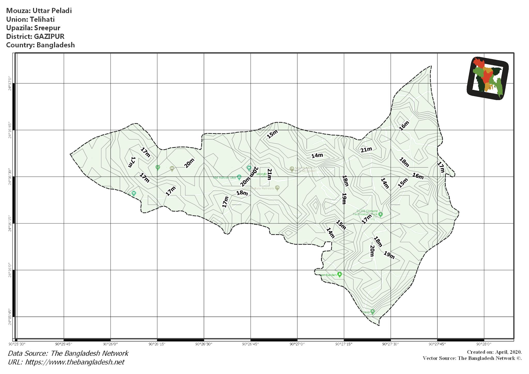 Map of Uttar Peladi Mouza of Sreepur Upazila, GAZIPUR Map of Uttar Peladi Mouza of Sreepur Upazila, GAZIPUR, Bangladesh.
