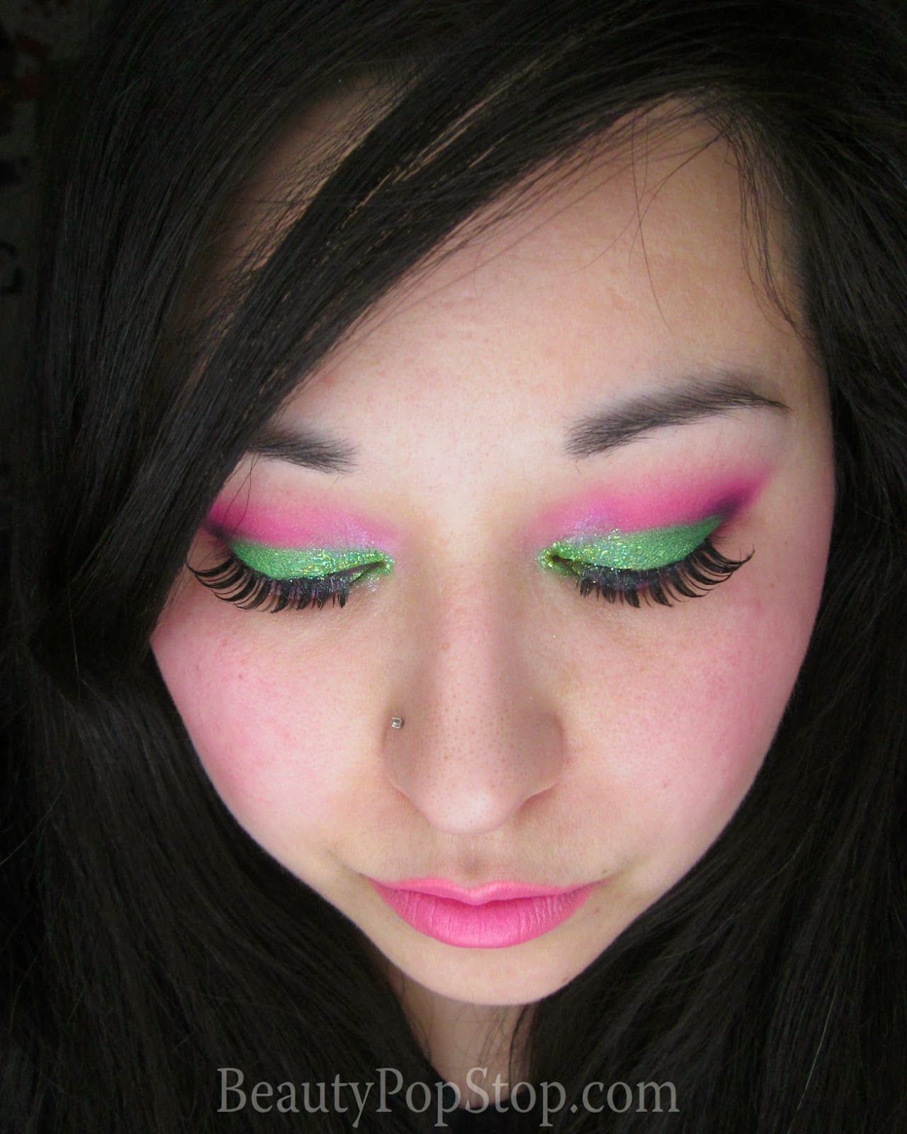 valentine's day makeup tutorial using sugarpill and lit cosmetics glitter 
