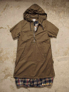 FWK by Engineered Garments Hooded Long Bush Shirt Short Sleeve Solid Spring/Summer 2015 SUNRISE MARKET
