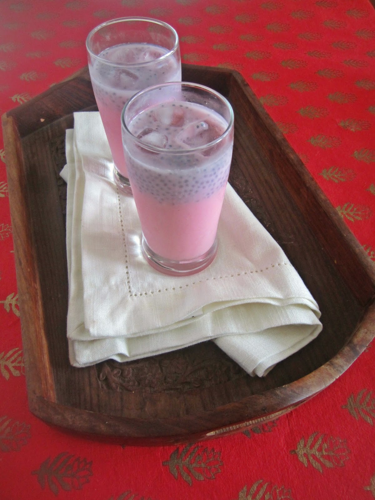 Easycooking Rose Milk With Sabja Seeds Summer Drinks Recipe
