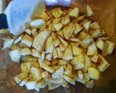How To Make Apple Pice Cream ingredients chopped apple and spice