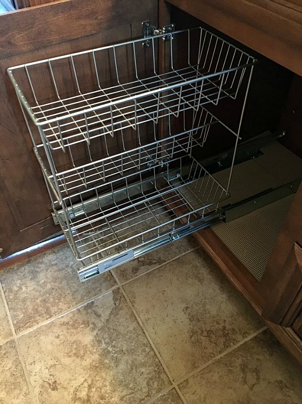 Home Easy Bathroom Vanity Organization using ClosetMaid PullOut