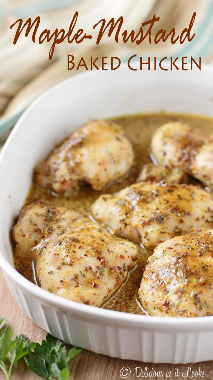 Delicious as it Looks LowFODMAP MapleMustard Baked Chicken
