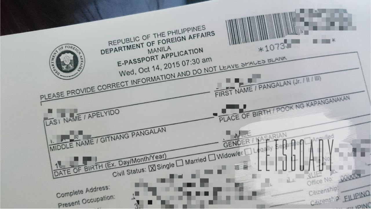 Let's GO! ady DFA Passport Renewal