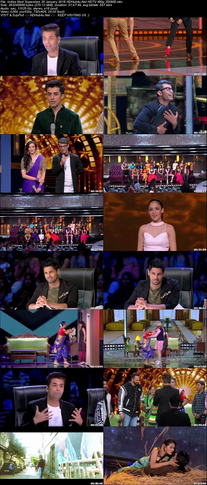Indias Next Superstars 20th January 2018 HDTV 480p 250MB Download