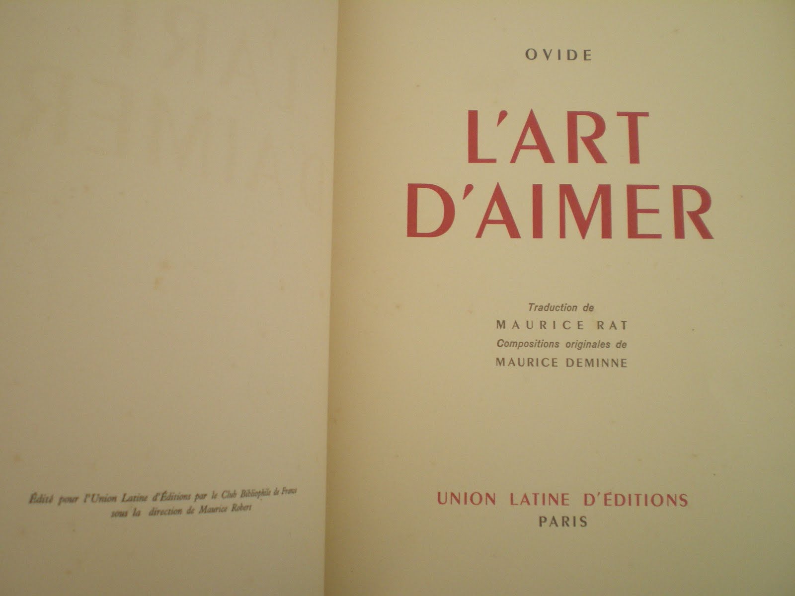 Librairie Ancienne Florence Velk Lorient OVIDE 