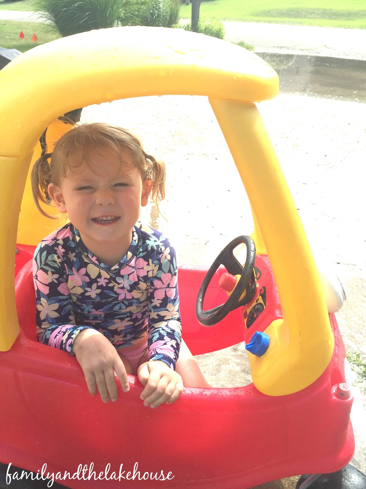 Family and the Lake House PVC Pipe Car Wash