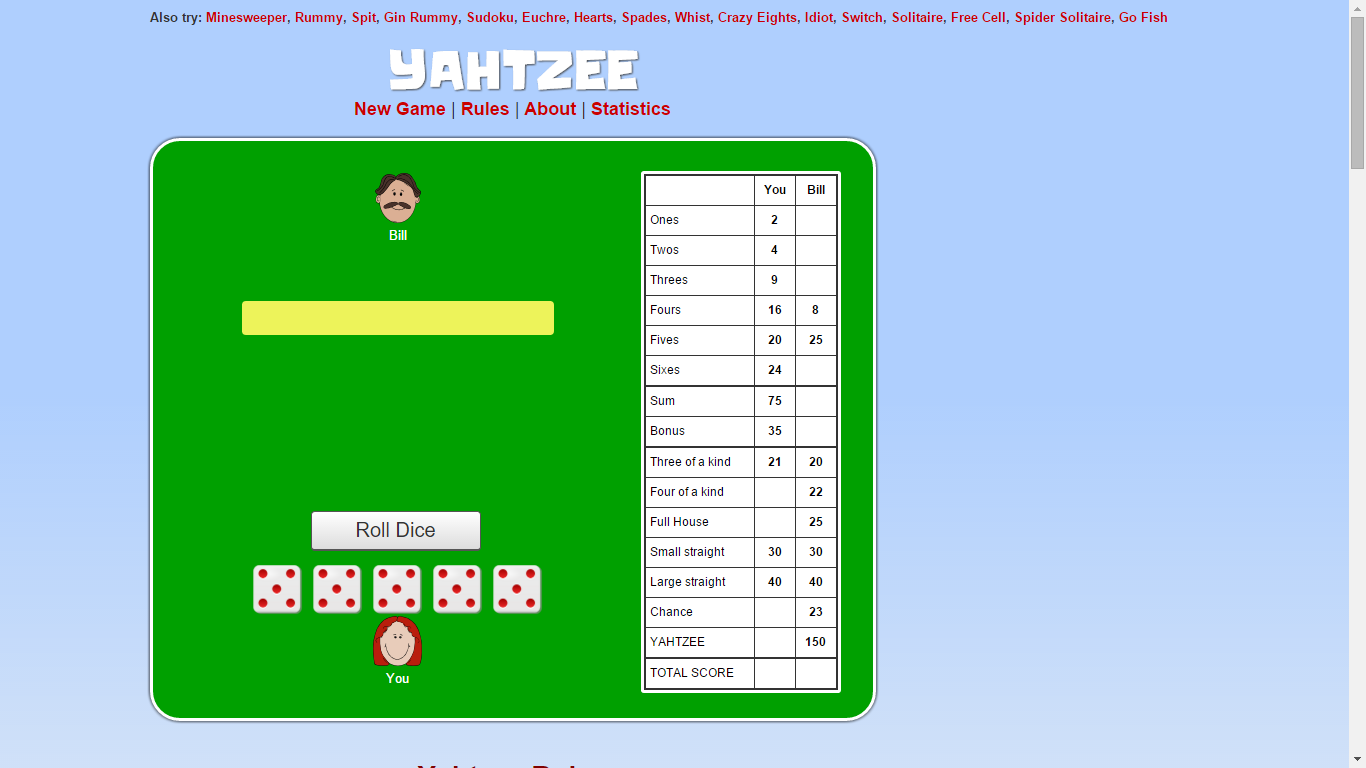 MagnoliaSouth Review of Yahtzee at cardgames.io