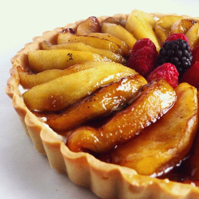 Caramelized Apple Tart with Greek Yogurt and Seasonal Berries Caramelized Apple Tart with Greek Yogurt and Seasonal Berries