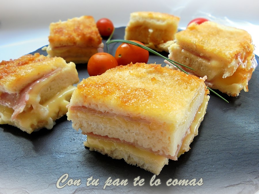 Pastel de pan de molde, jamón y queso