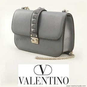 Crown Princess Victoria carried Valentino Gray Glam Lock Shoulder Bag