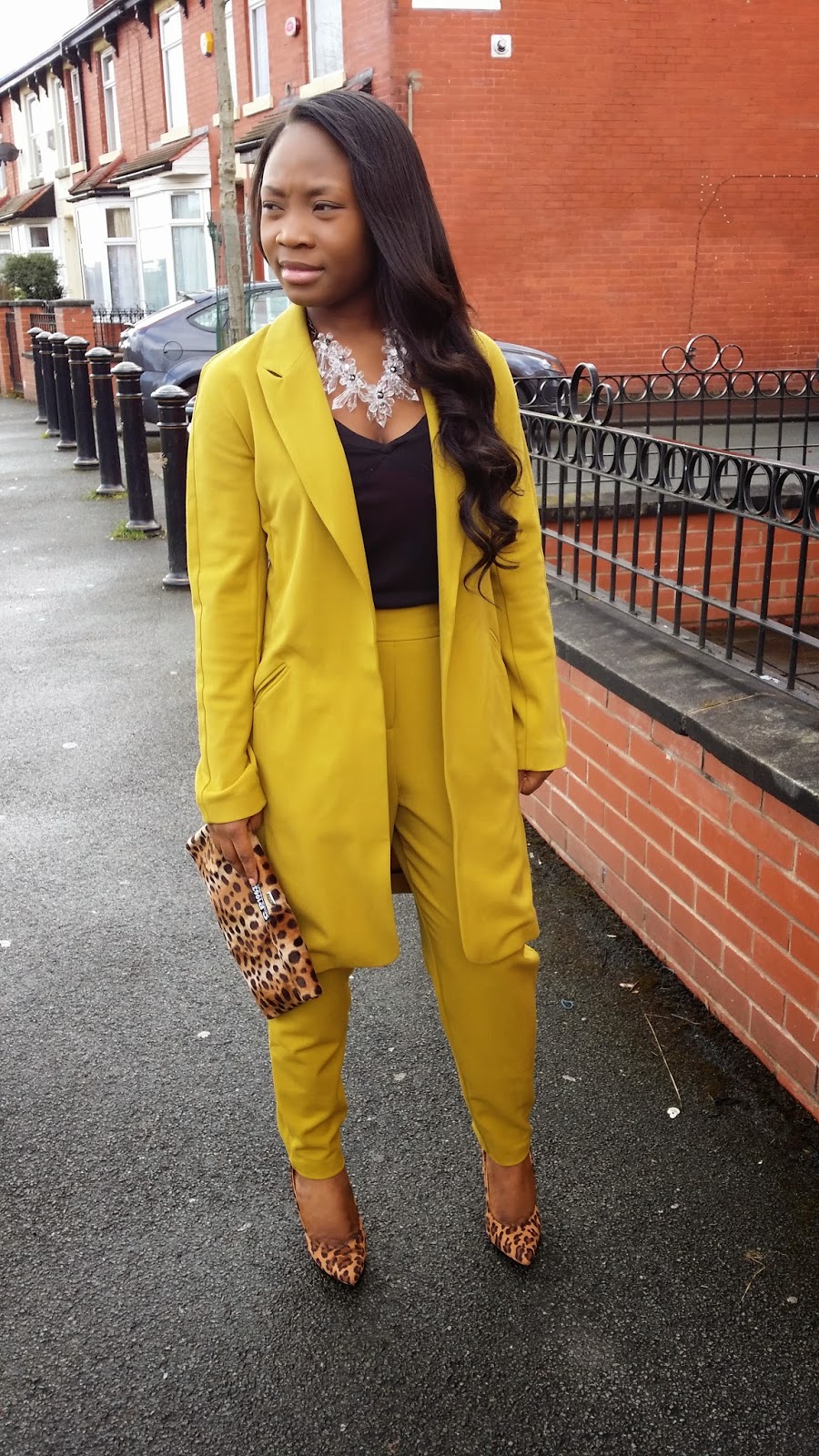 Edaowo-Fashion Blog: Coloured Suit: Mustard x Leopard