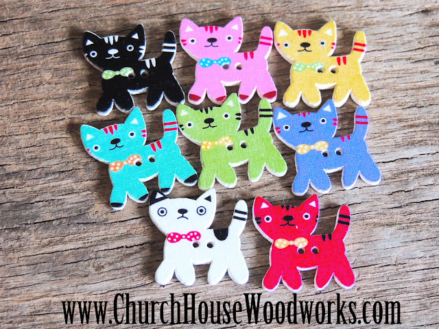 DIY Sewing Kitty Cat Buttons by Church House Woodworks