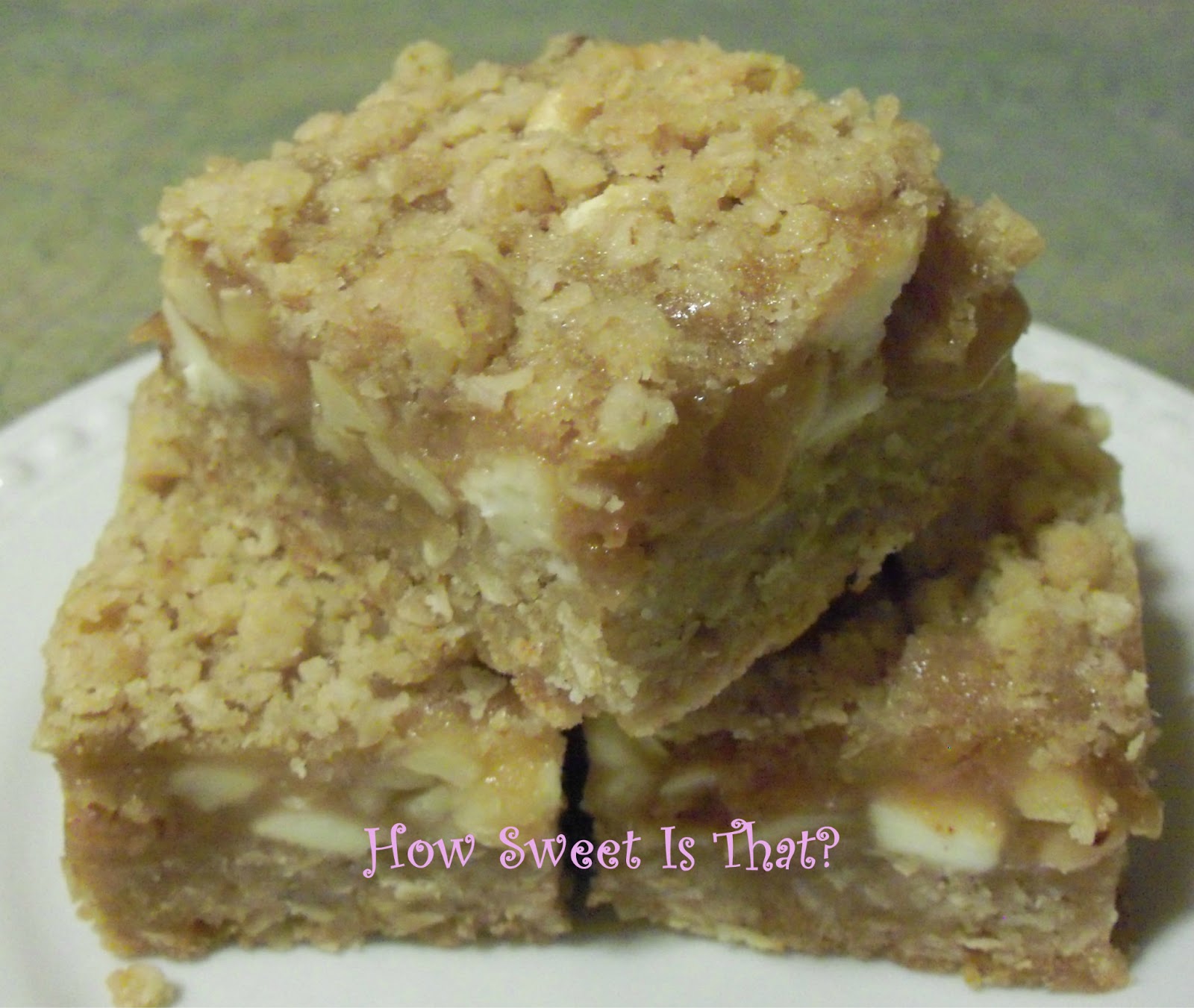 How Sweet Is That? White Chocolate and Almond Caramel Bars