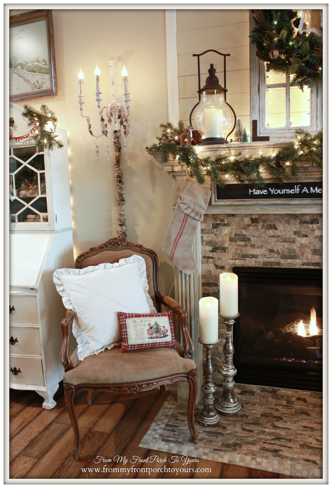 From My Front Porch To Yours: Cozy Farmhouse Christmas Mantel- Welcome ...