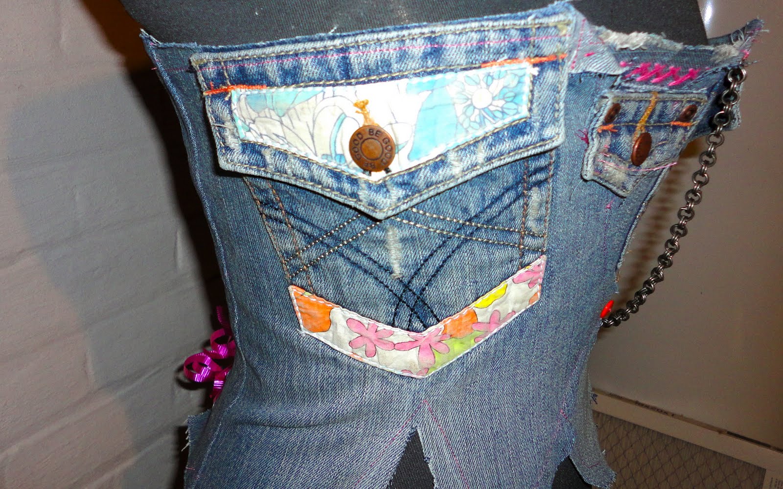 My Designs: Repurposed Jeans into Avant Garde Corset Top