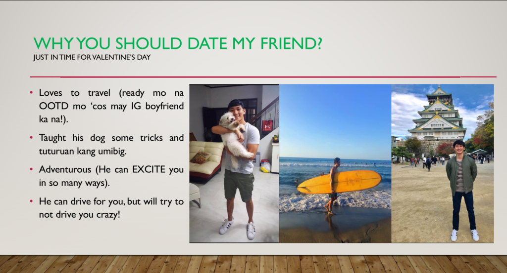 Guys help friend find GF with hilarious but serious PowerPoint presentation