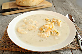 Cream of Chicken Soup with Cheddar and Herb Dumplings