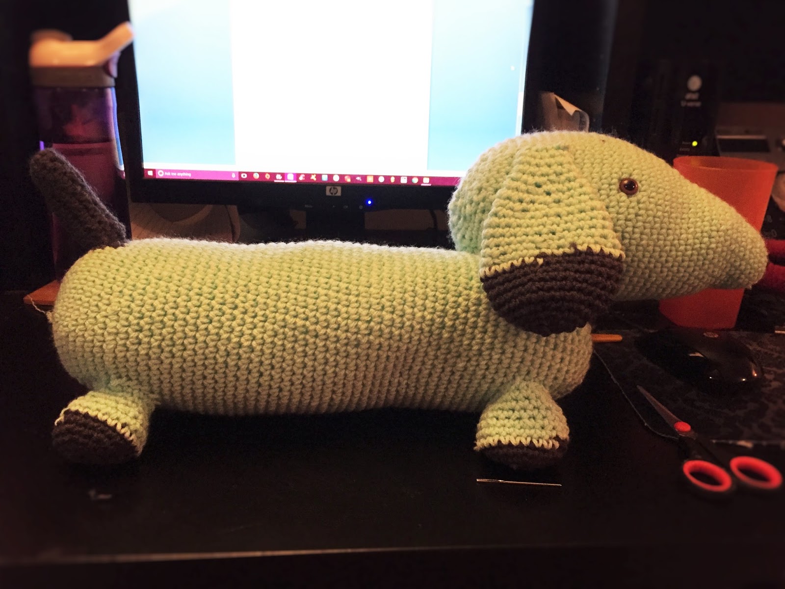 PinkOlay Crochet Wiener Dog Amigurumi