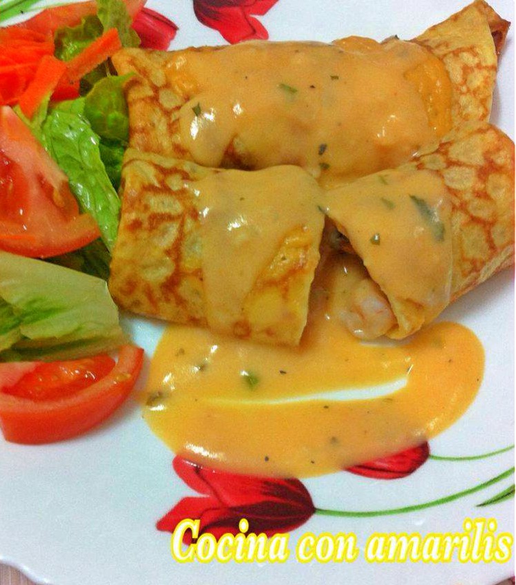 CREPES RELLENOS DE MARISCO Cocina con Amarilis